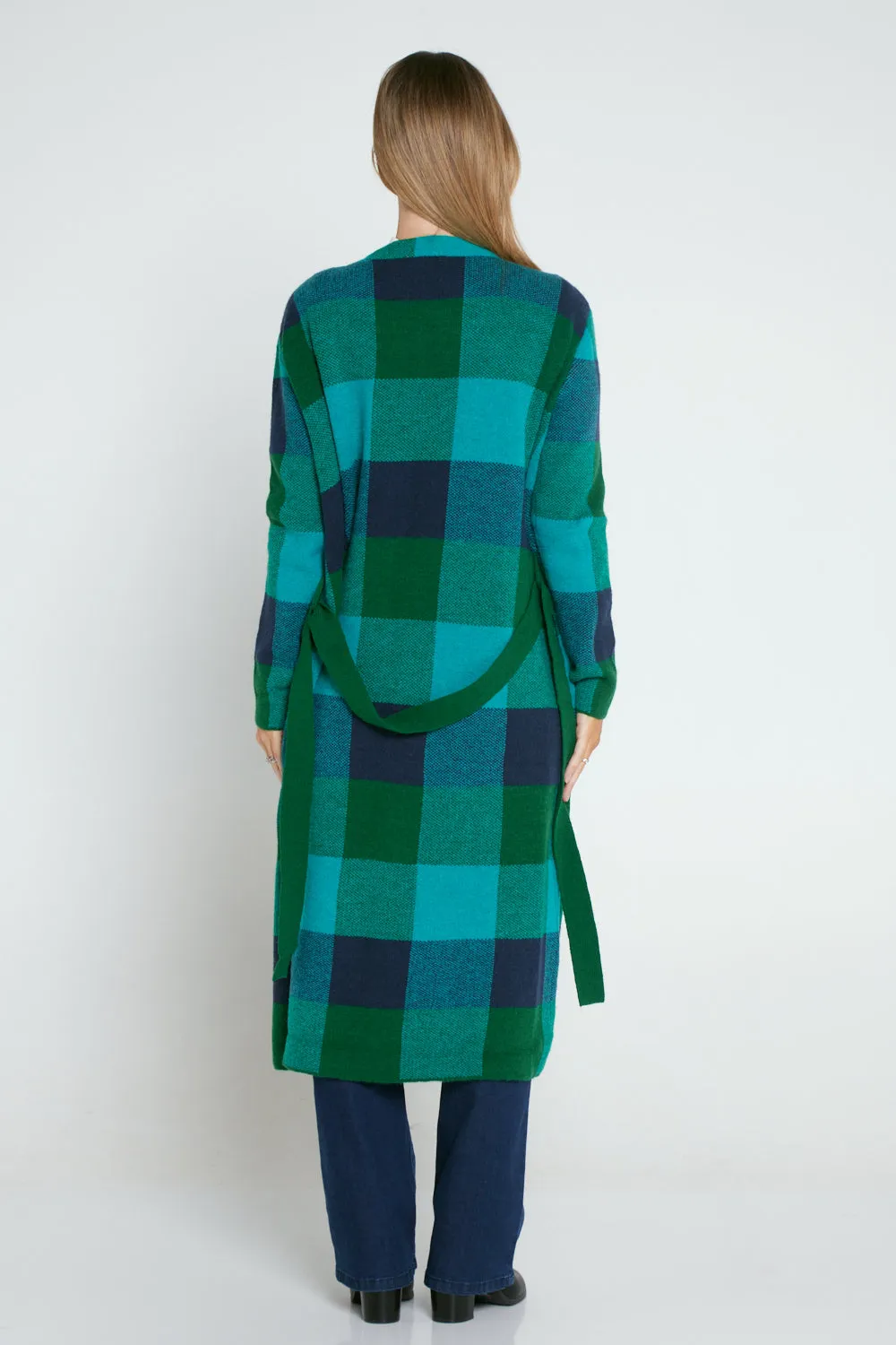 Swift Cardigan - Green/Blue Check