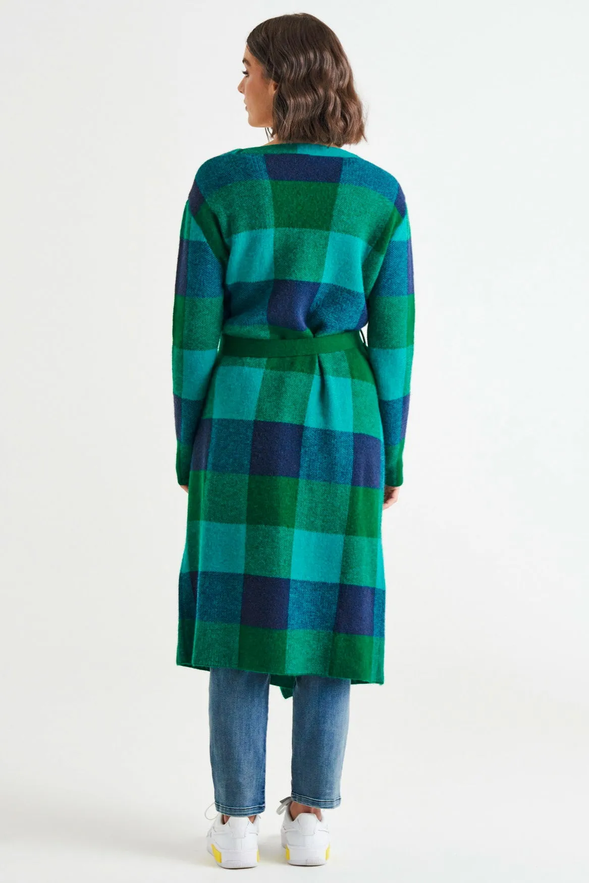 Swift Cardigan - Green/Blue Check