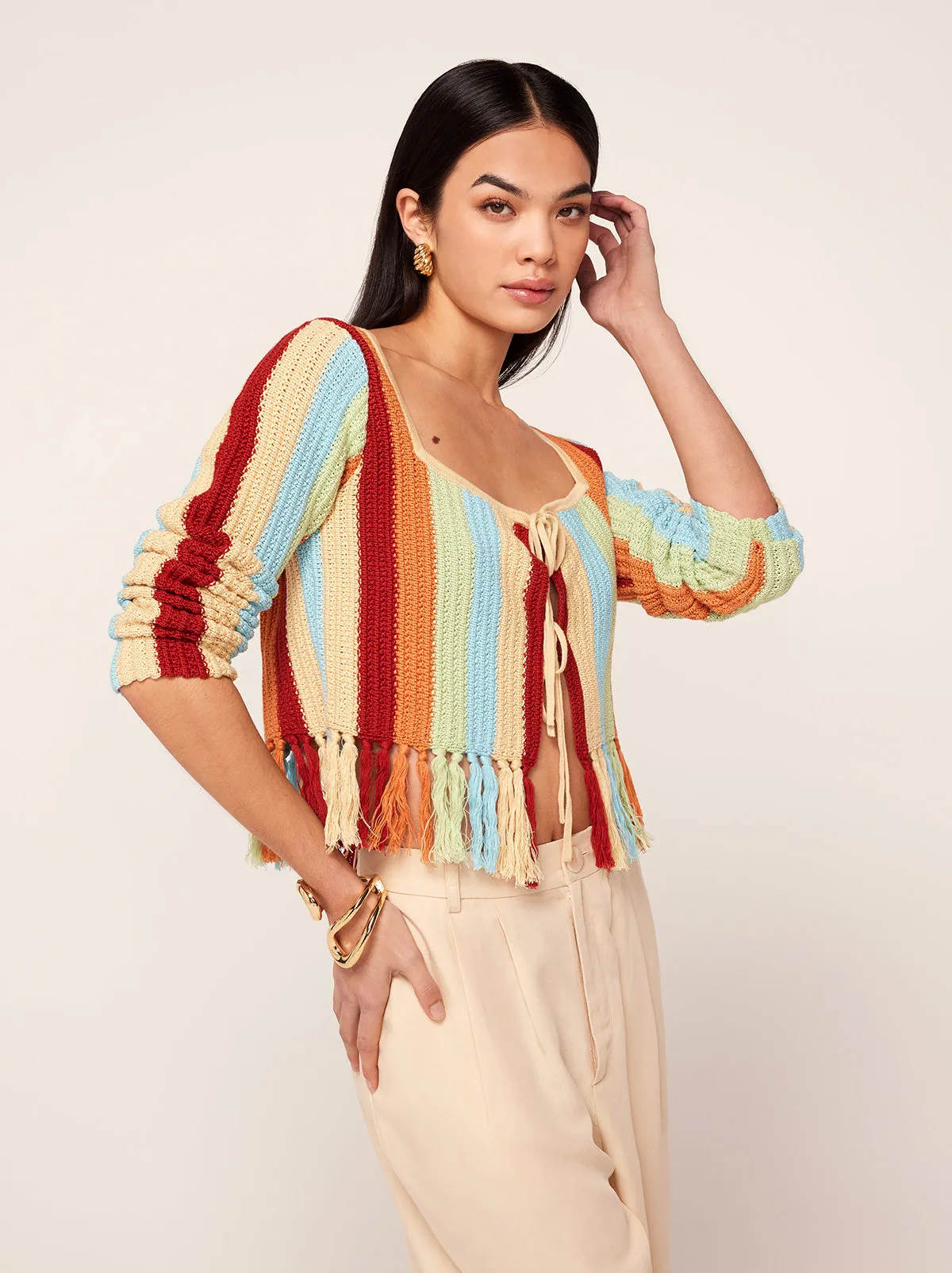 Taylor Crochet Knit Cardigan