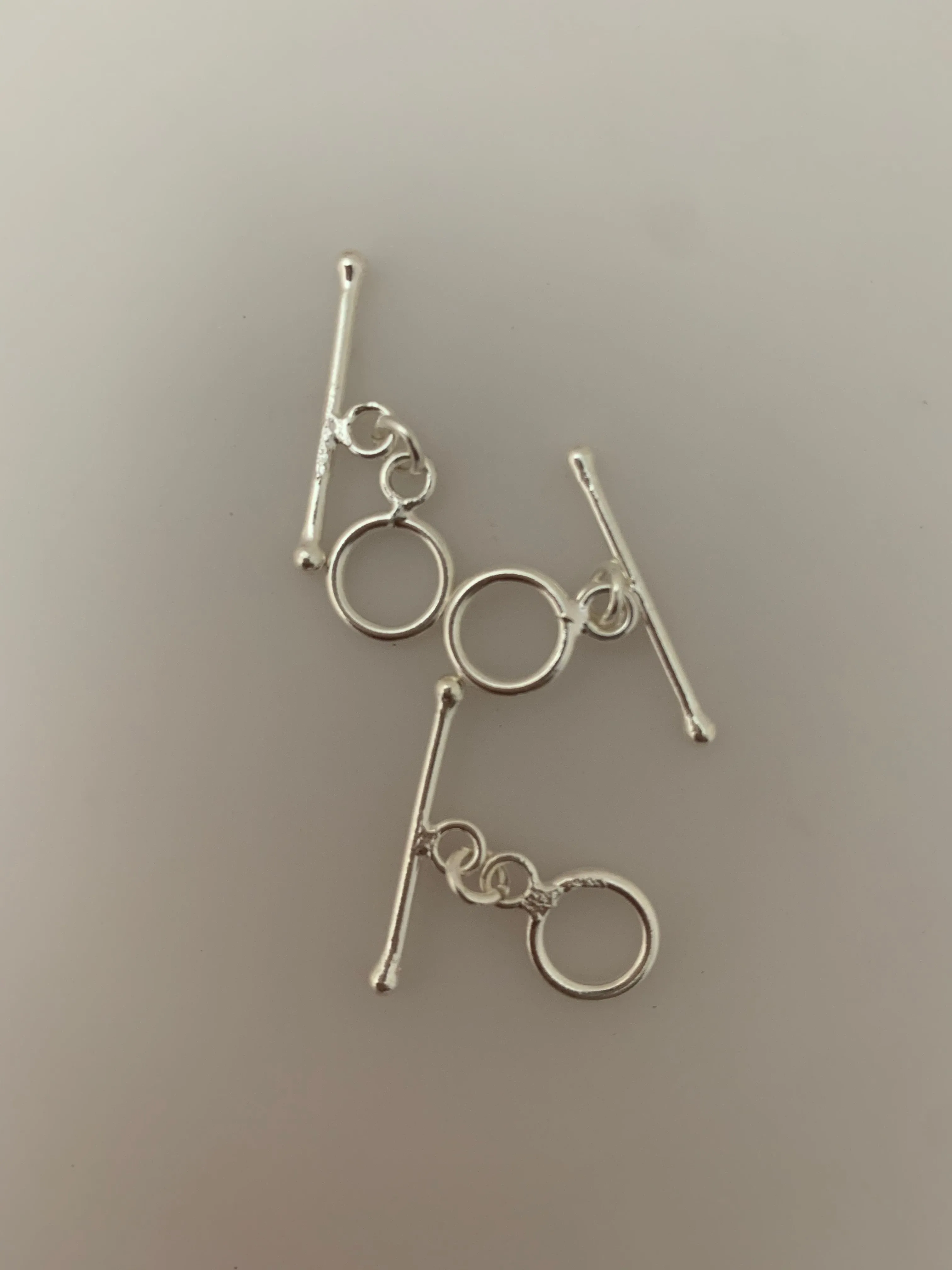 Tiny Plain Toggles | 4sets Per Pack | Sterling Silver Toggle /Clasp Size: 9mm | T6SS