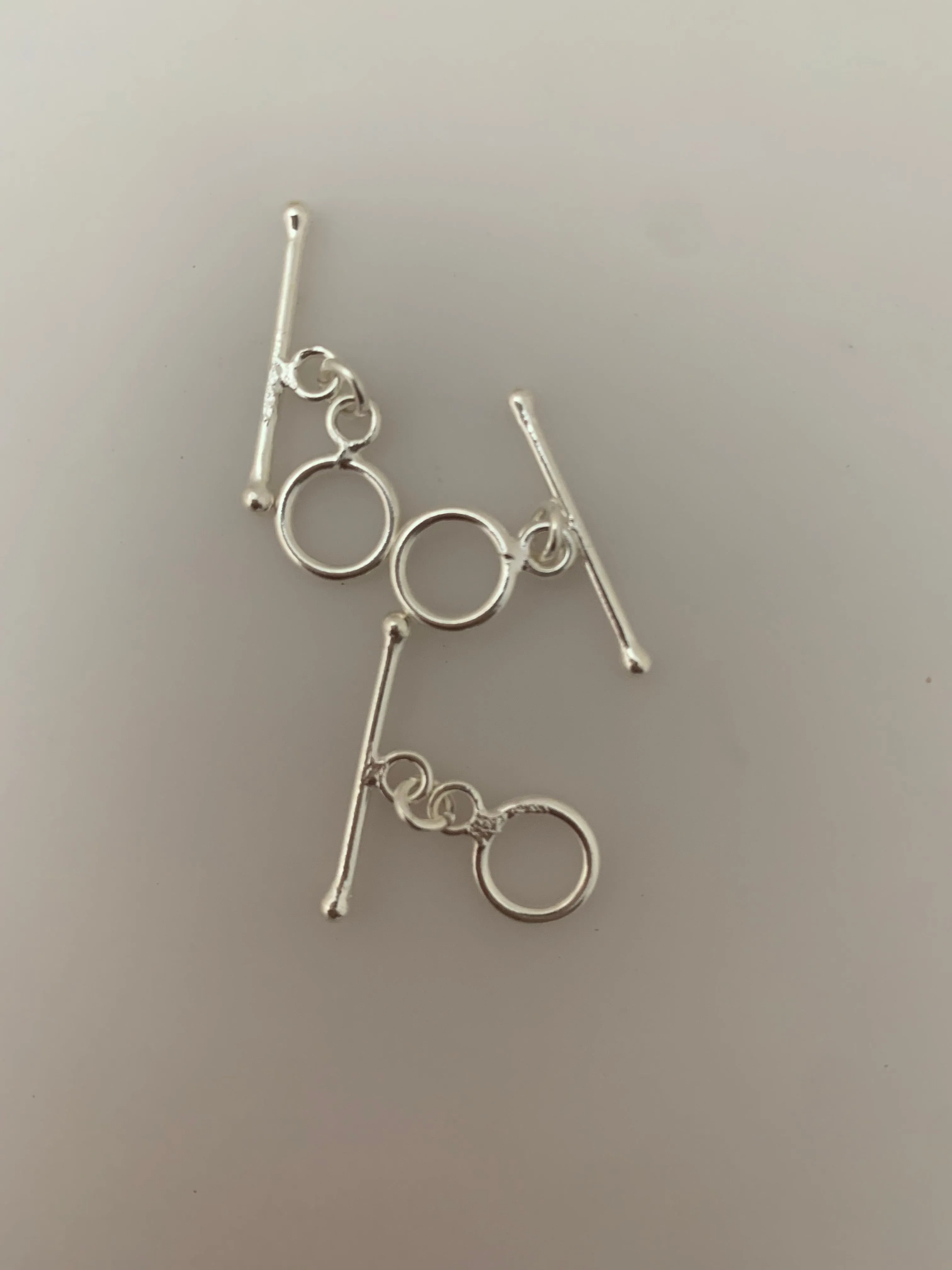 Tiny Plain Toggles | 4sets Per Pack | Sterling Silver Toggle /Clasp Size: 9mm | T6SS