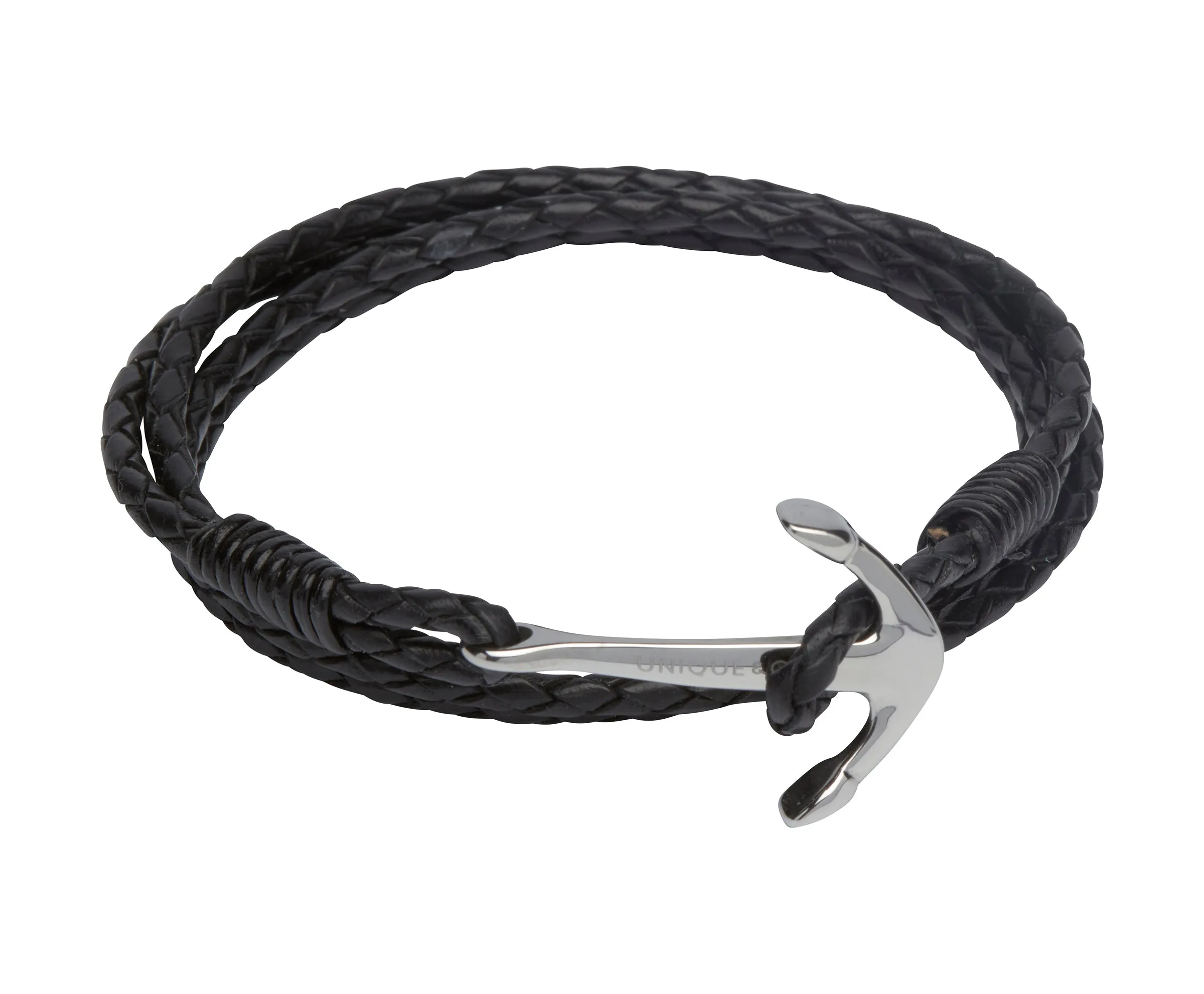 Unique & Co Black Leather Bracelet B286BL