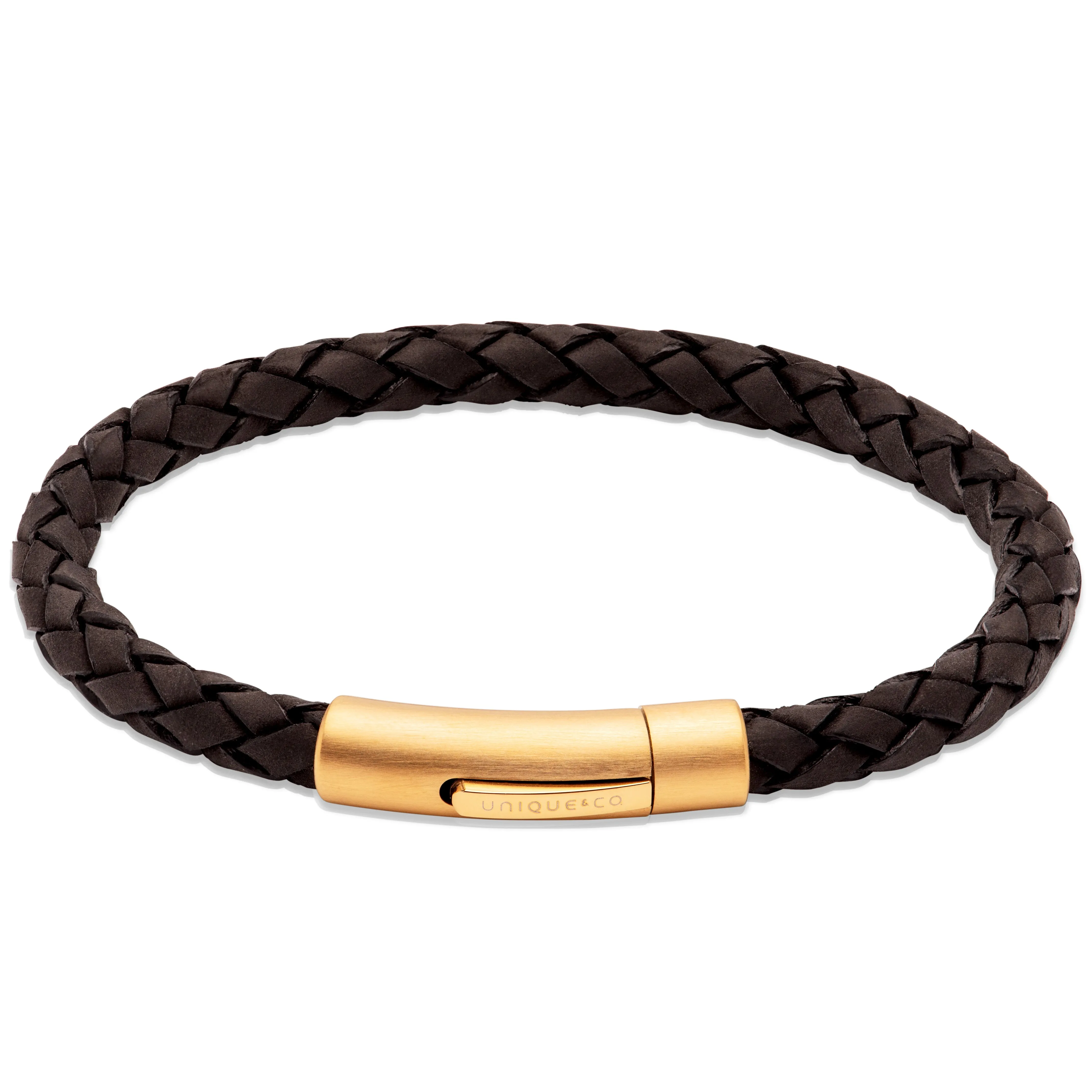 Unique & Co Black Leather Bracelet B453BL
