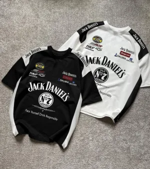 Vintage Jack Daniels Racing Printed Unisex Oversized Premium Drop shoulder Tshirt