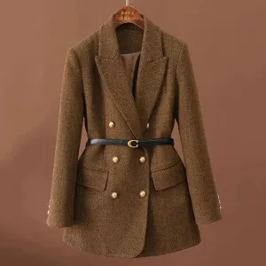 Vintage Woolen Belted Jacket