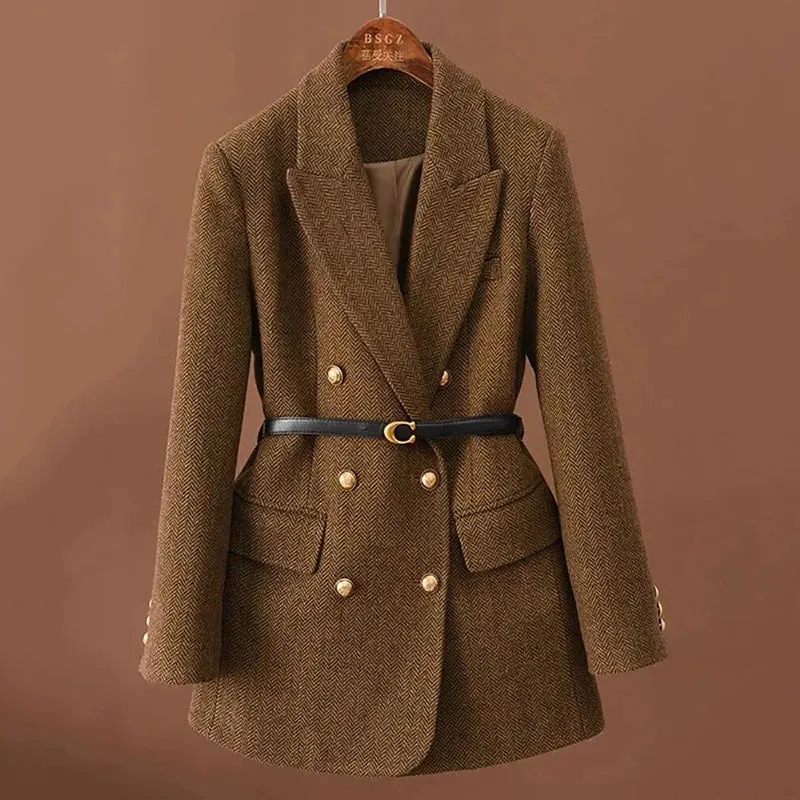 Vintage Woolen Belted Jacket