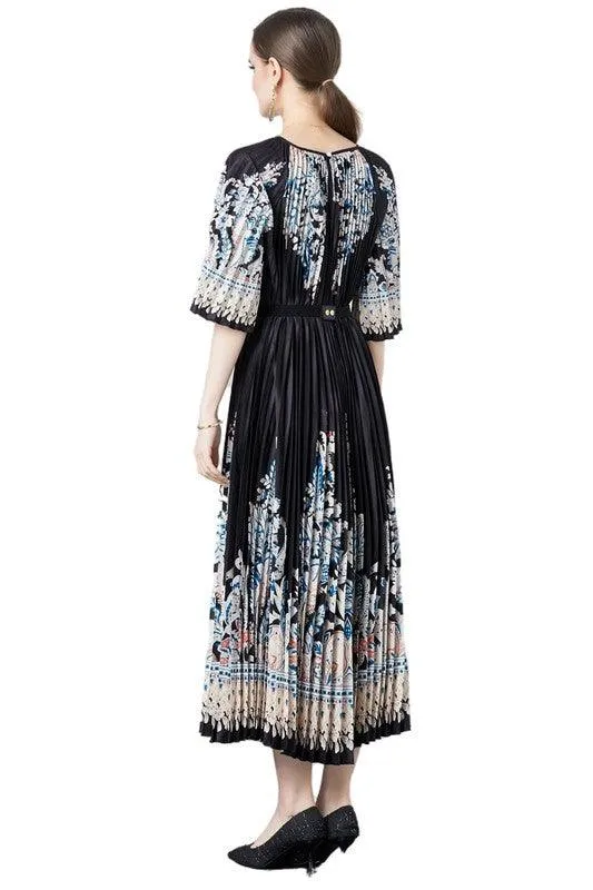White or Black Multi Pleated Dresses
