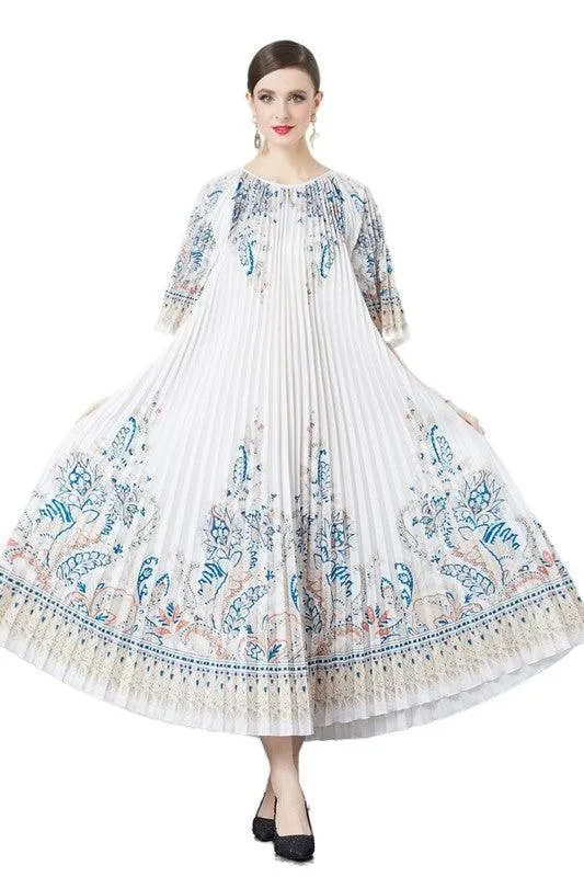 White or Black Multi Pleated Dresses