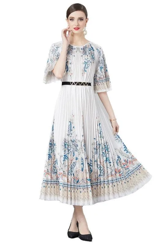 White or Black Multi Pleated Dresses