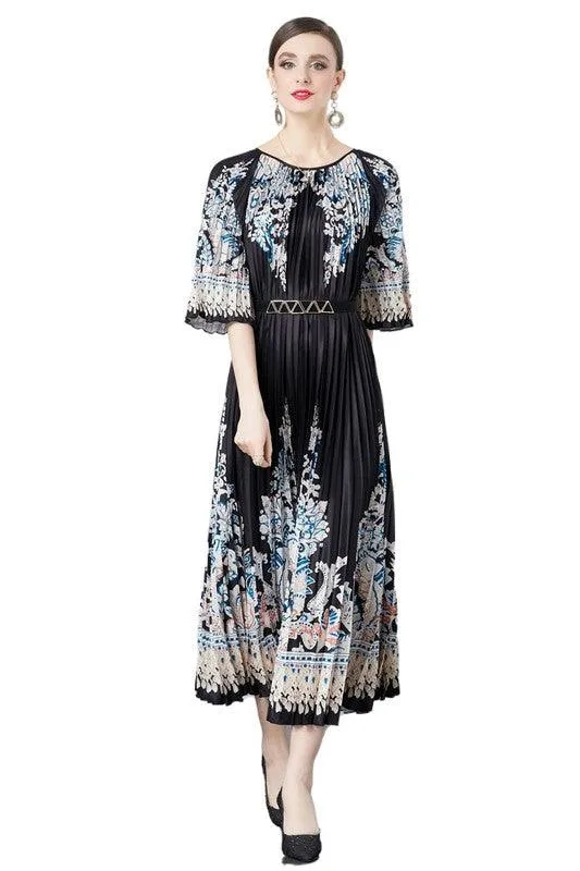 White or Black Multi Pleated Dresses