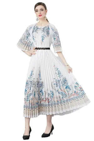 White or Black Multi Pleated Dresses