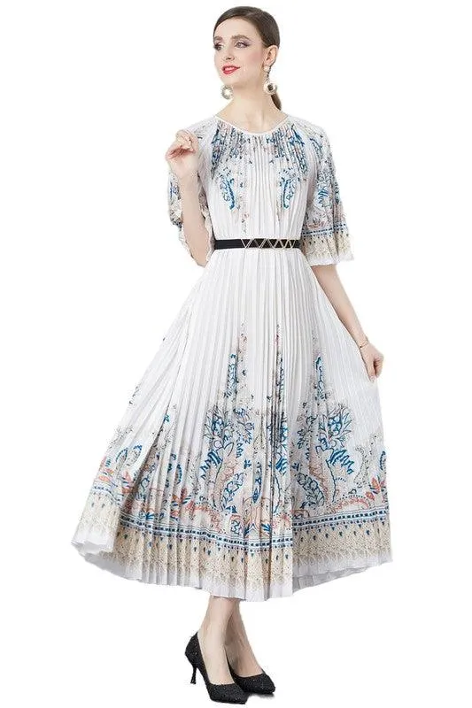 White or Black Multi Pleated Dresses