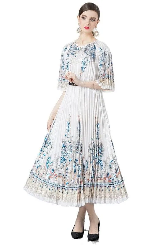 White or Black Multi Pleated Dresses