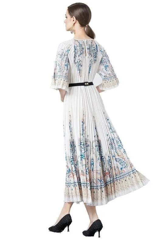 White or Black Multi Pleated Dresses