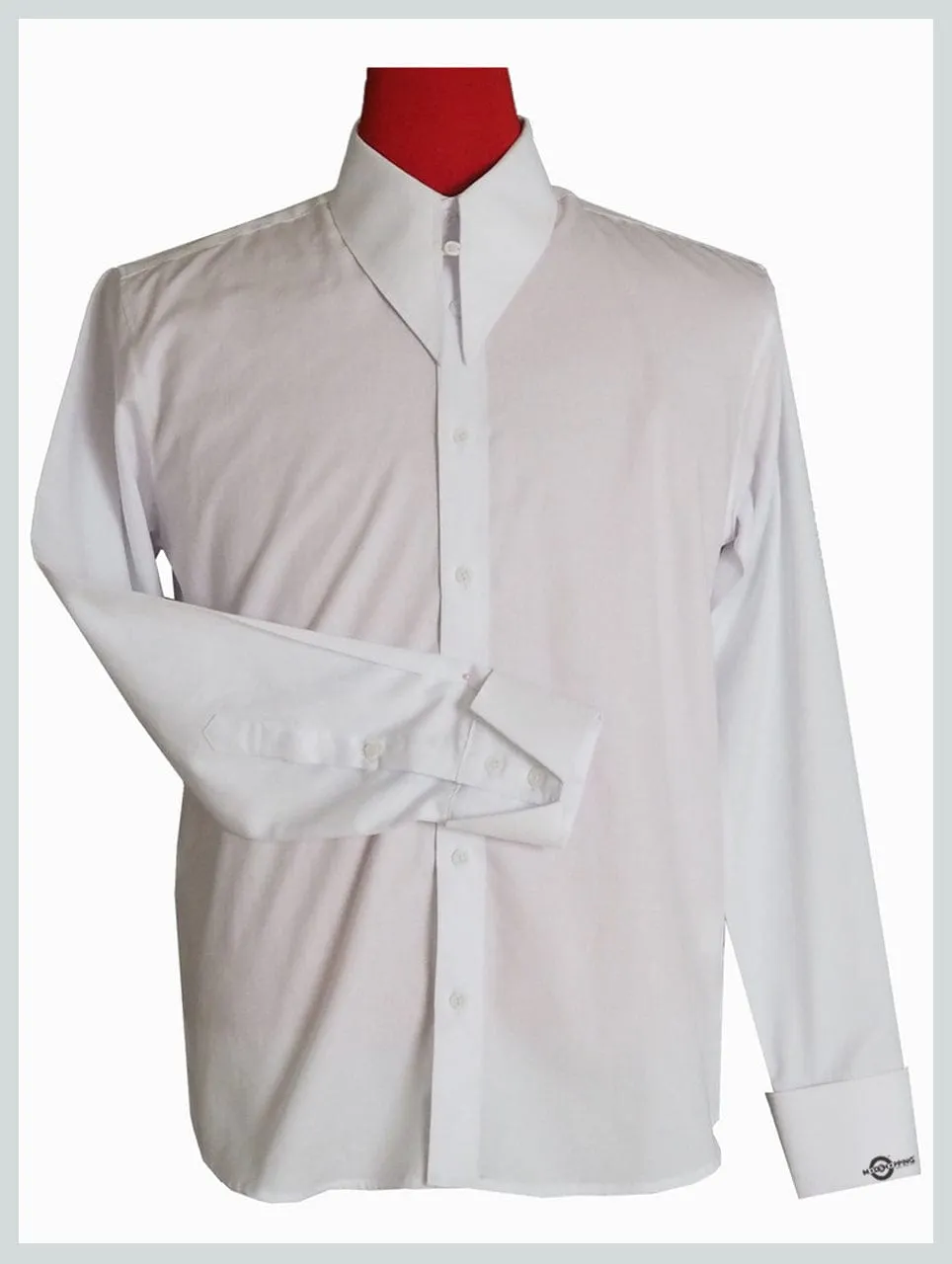 White Spearpoint Tab Collar  Shirt