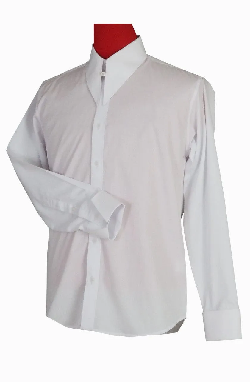 White Spearpoint Tab Collar  Shirt