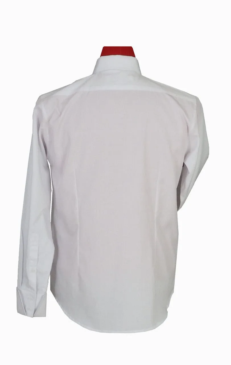 White Spearpoint Tab Collar  Shirt