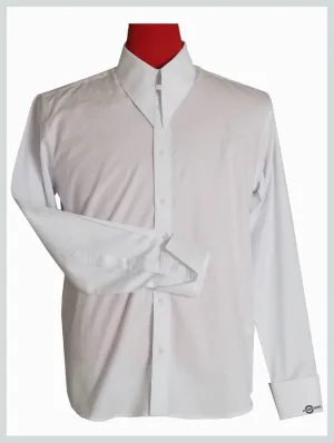 White Spearpoint Tab Collar  Shirt