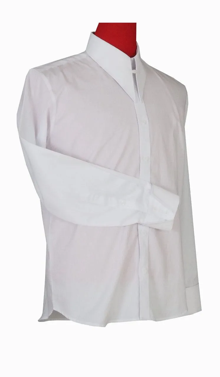 White Spearpoint Tab Collar  Shirt