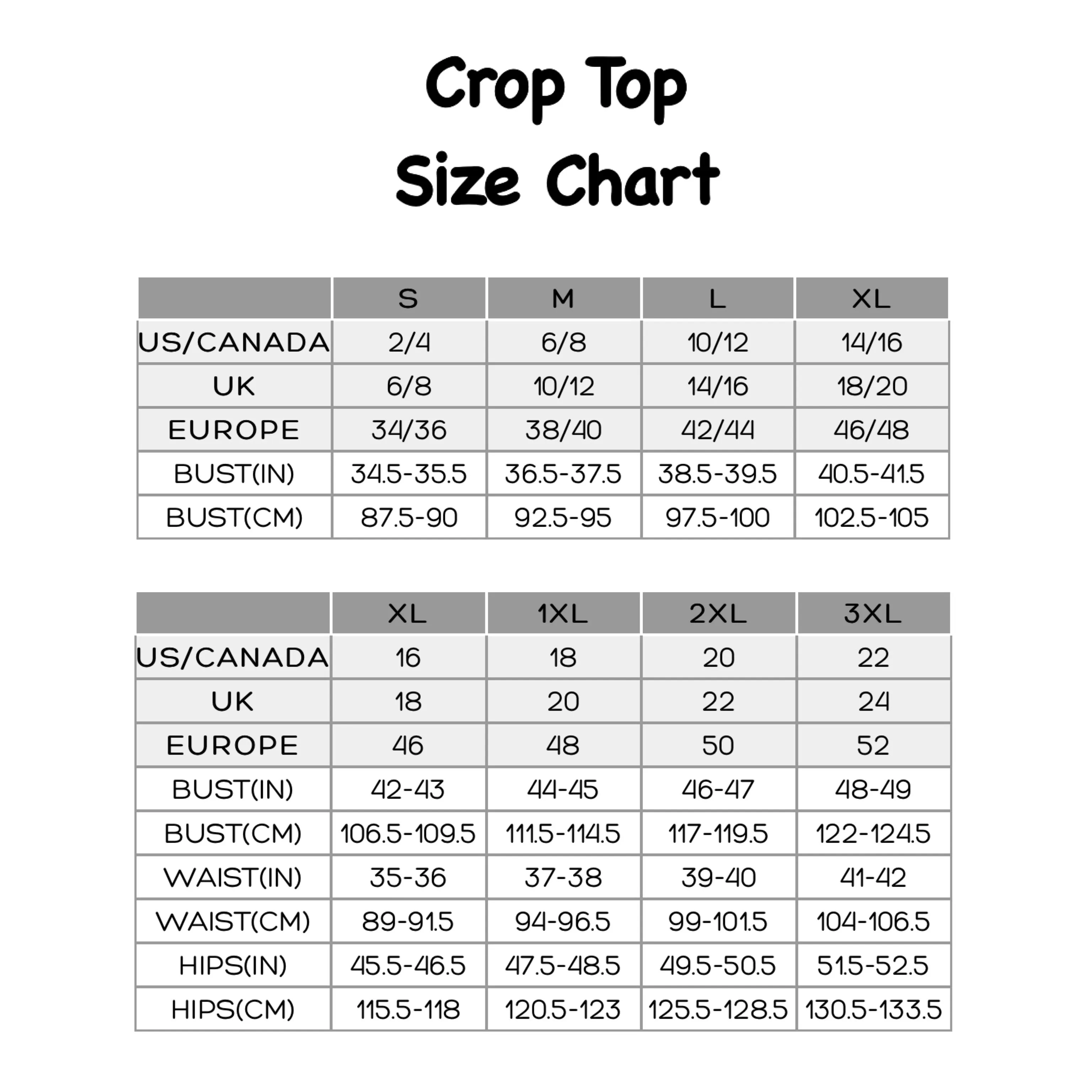 XL Crop Top